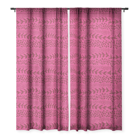 Camilla Foss Harvest Pink Sheer Window Curtain
