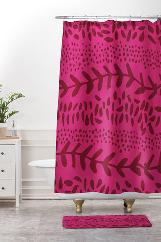 Camilla Foss Harvest Pink Shower Curtain And Mat