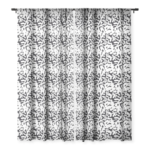 Camilla Foss Lush Rosehip Black White Sheer Window Curtain