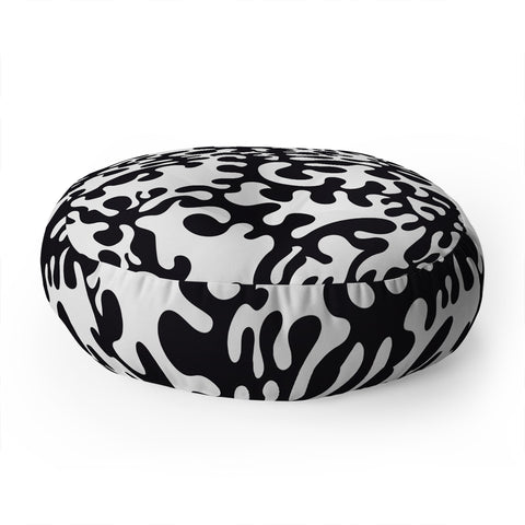 Camilla Foss Shapes Black and White Floor Pillow Round