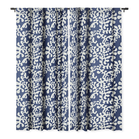 Camilla Foss Shapes Blue Blackout Window Curtain