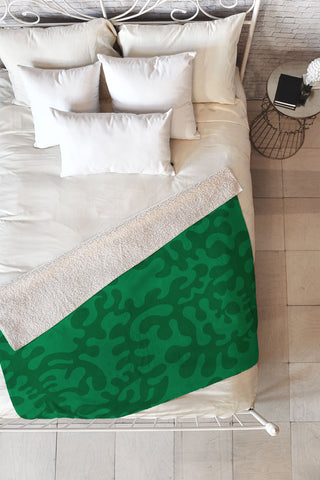 Camilla Foss Shapes Green Fleece Throw Blanket