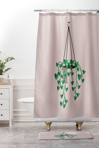 camilleallen hanging house plant Shower Curtain And Mat