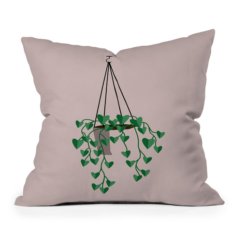camilleallen hanging house plant Throw Pillow