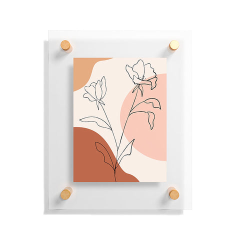 camilleallen Poppies line drawing Floating Acrylic Print