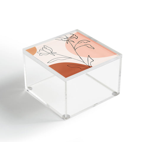 camilleallen Poppies line drawing Acrylic Box