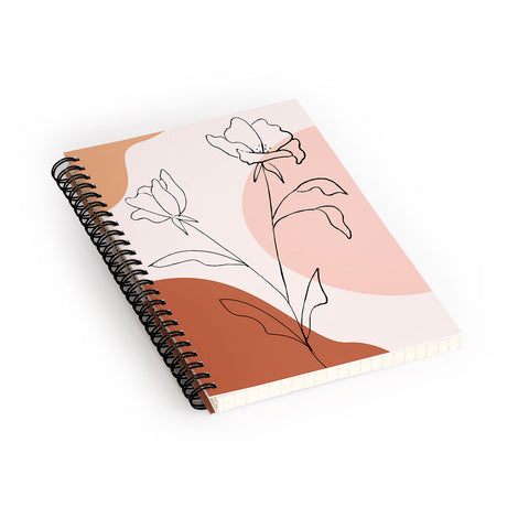 camilleallen Poppies line drawing Spiral Notebook