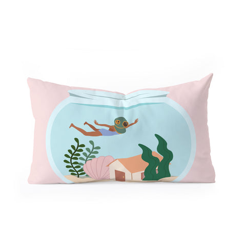 camilleallen Swimming Oblong Throw Pillow
