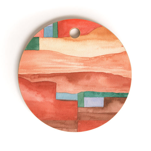Carey Copeland Abstract Desert Landscape Cutting Board Round