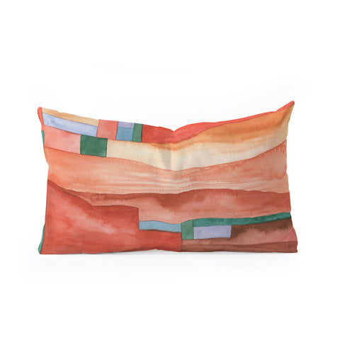 Carey Copeland Abstract Desert Landscape Oblong Throw Pillow