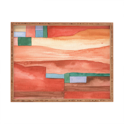 Carey Copeland Abstract Desert Landscape Rectangular Tray
