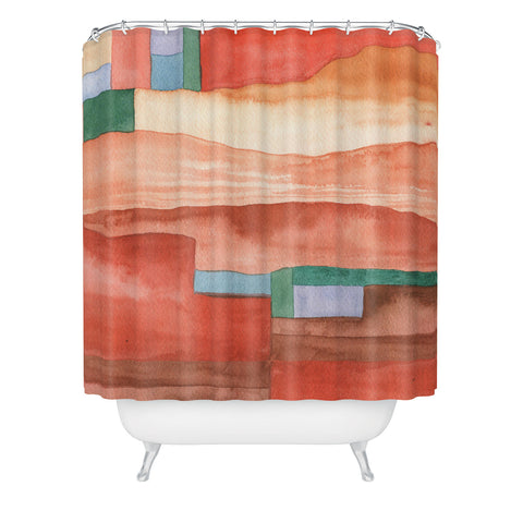 Carey Copeland Abstract Desert Landscape Shower Curtain