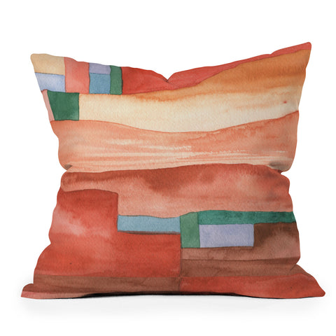 Carey Copeland Abstract Desert Landscape Throw Pillow