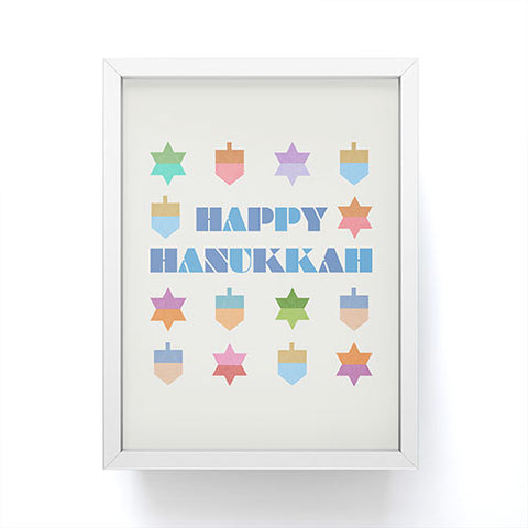 Carey Copeland Happy Hanukkah Dreidels Star Framed Mini Art Print