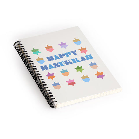 Carey Copeland Happy Hanukkah Dreidels Star Spiral Notebook