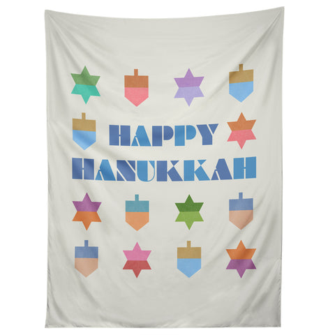 Carey Copeland Happy Hanukkah Dreidels Star Tapestry