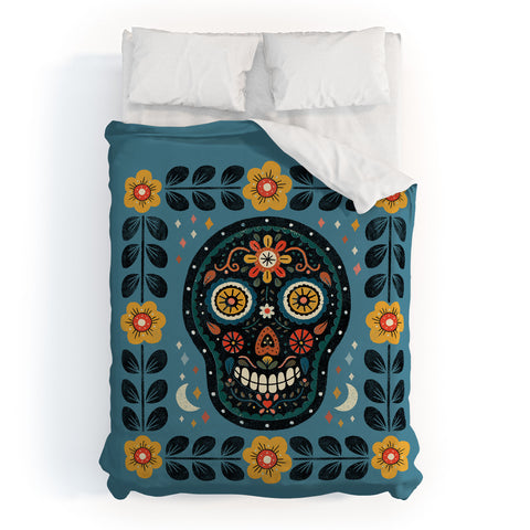 Carey Copeland Happy Haunting Day of Dead Duvet Cover