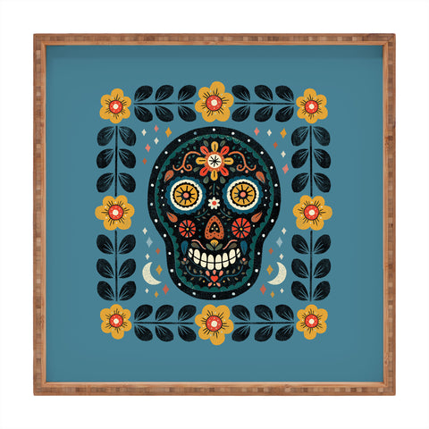 Carey Copeland Happy Haunting Day of Dead Square Tray