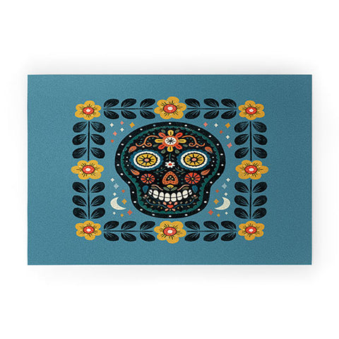 Carey Copeland Happy Haunting Day of Dead Welcome Mat