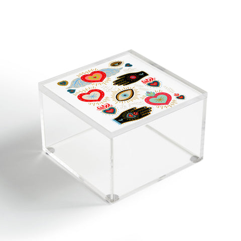 Carey Copeland Milagro Love Hearts White Acrylic Box