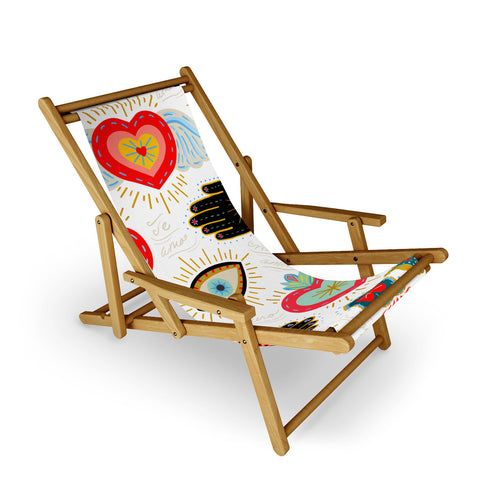 Carey Copeland Milagro Love Hearts White Sling Chair