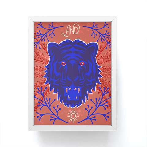 Caroline Okun Bengal Tiger Blue Framed Mini Art Print