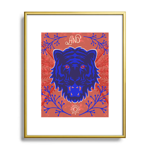 Caroline Okun Bengal Tiger Blue Metal Framed Art Print