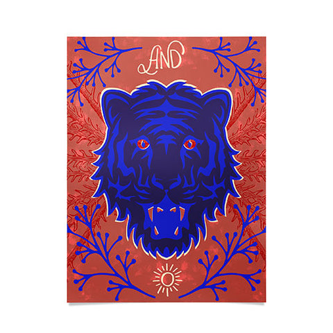 Caroline Okun Bengal Tiger Blue Poster