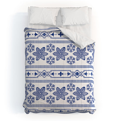 Caroline Okun Deep Blue Snowdrift Comforter