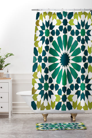 Caroline Okun Moorish Moroccan Shower Curtain And Mat