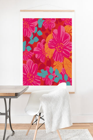 Caroline Okun Smoldering Rosy Blooms Art Print And Hanger