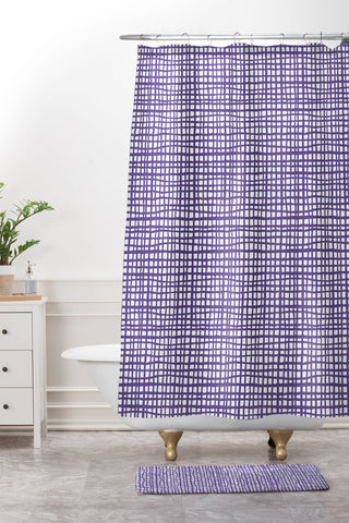 Caroline Okun Ultra Violet Weave Shower Curtain And Mat