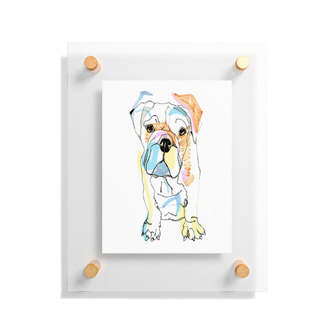 Casey Rogers Bulldog Color Floating Acrylic Print