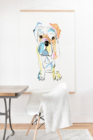 Casey Rogers Bulldog Color Art Print And Hanger