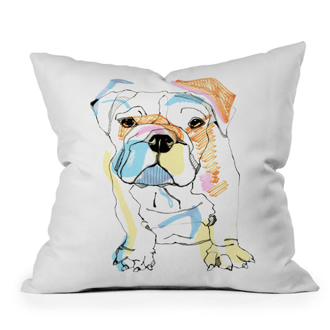 Casey Rogers Bulldog Color Throw Pillow