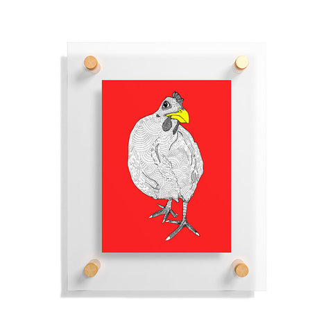 Casey Rogers Chicken Yellow Floating Acrylic Print