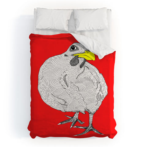 Casey Rogers Chicken Yellow Duvet Cover