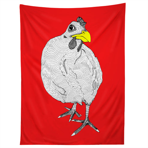 Casey Rogers Chicken Yellow Tapestry