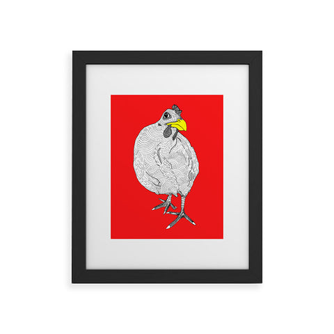 Casey Rogers Chicken Yellow Framed Art Print