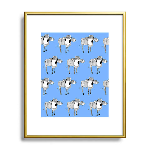 Casey Rogers Cow Repeat Metal Framed Art Print