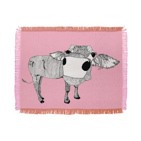 Casey Rogers Cowface Throw Blanket