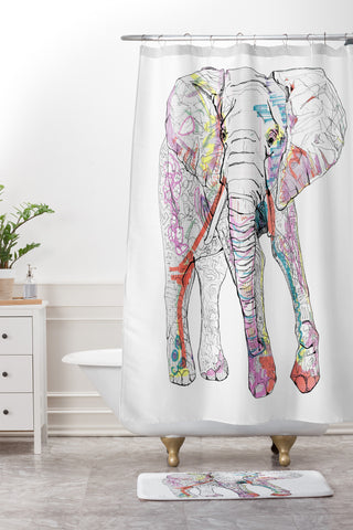 Casey Rogers Elephant 1 Shower Curtain And Mat