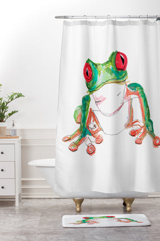 Casey Rogers Froglet Shower Curtain And Mat
