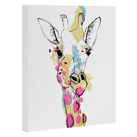 Casey Rogers Giraffe Color Art Canvas
