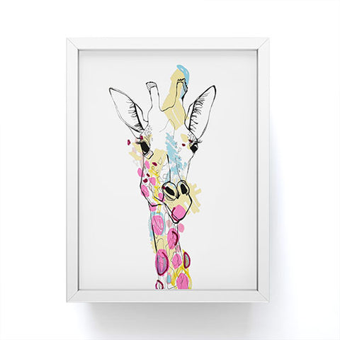 Casey Rogers Giraffe Color Framed Mini Art Print