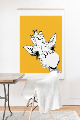 Casey Rogers Giraffe Yellow Art Print And Hanger