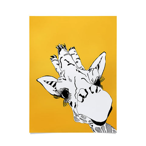 Casey Rogers Giraffe Yellow Poster