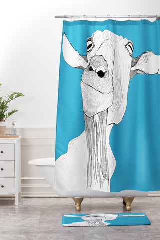 Casey Rogers Goat Shower Curtain And Mat