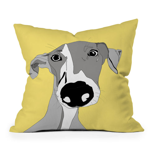 Casey Rogers Greg The Whippet Throw Pillow