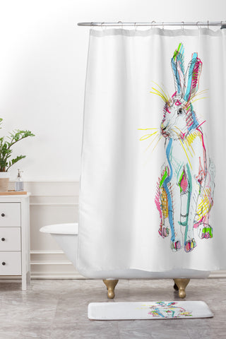 Casey Rogers Hare Multi Shower Curtain And Mat